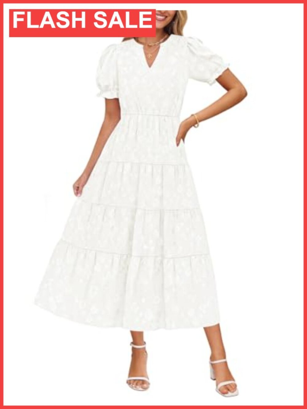ZESICA Women's Summer Floral Flowy Midi Dress